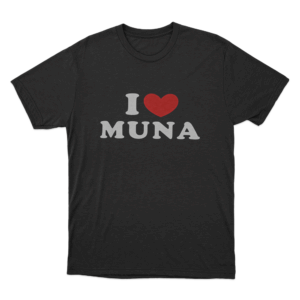 I Love Muna Unisex T Shirt Black